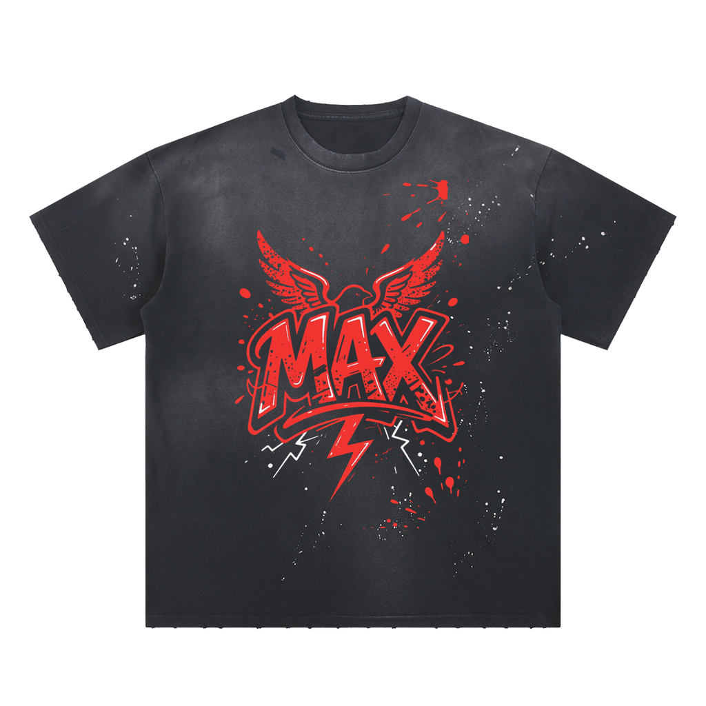 Hand-Frayed Sunfade Paint Splatter T-Shirt