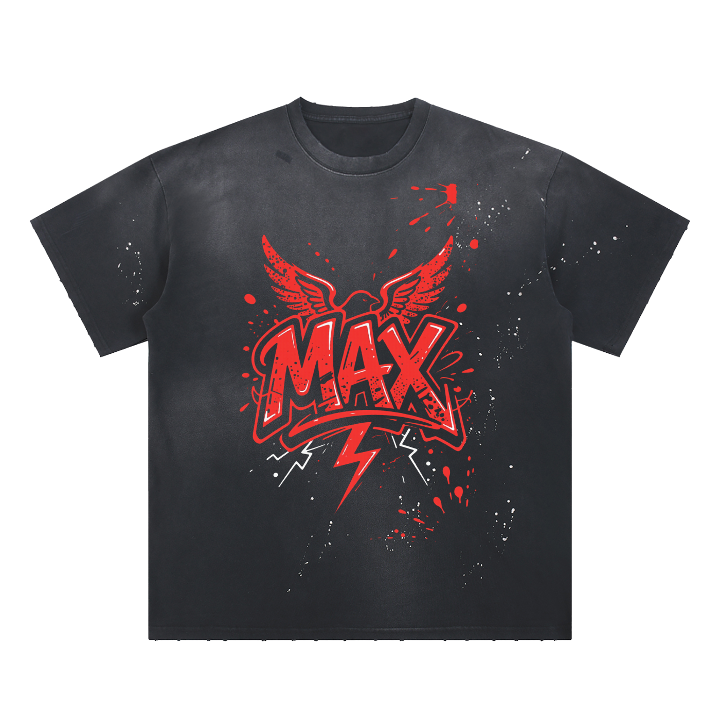 Hand-Frayed Sunfade Paint Splatter T-Shirt